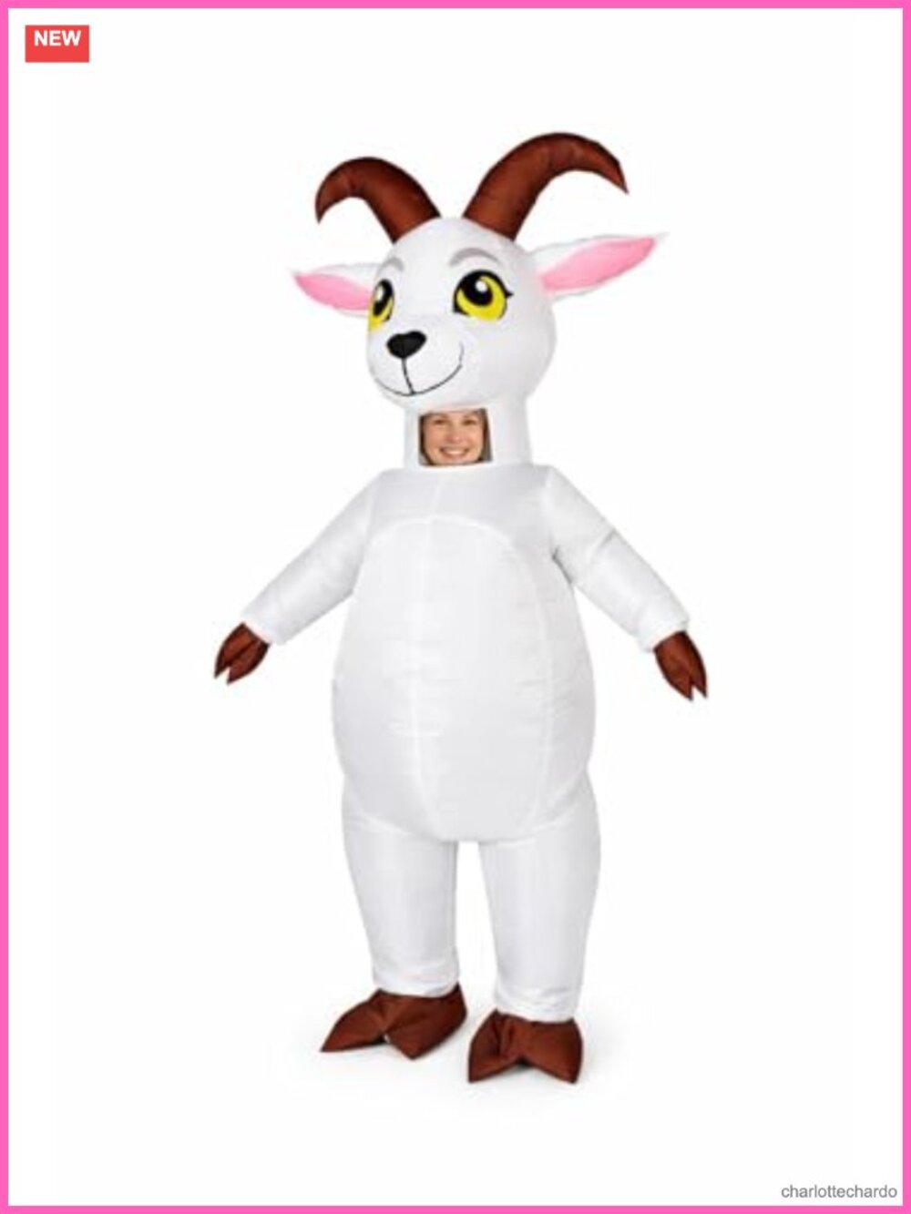 Adult Inflatable Goat Costume Full Body Blow Up Sheep Suit Halloween Party